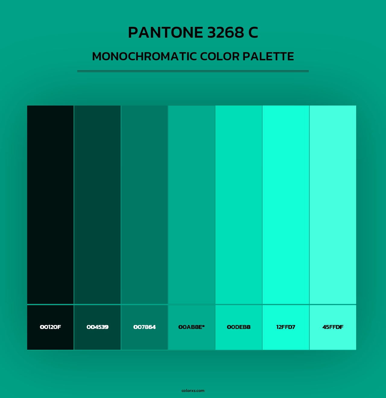 PANTONE 3268 C - Monochromatic Color Palette