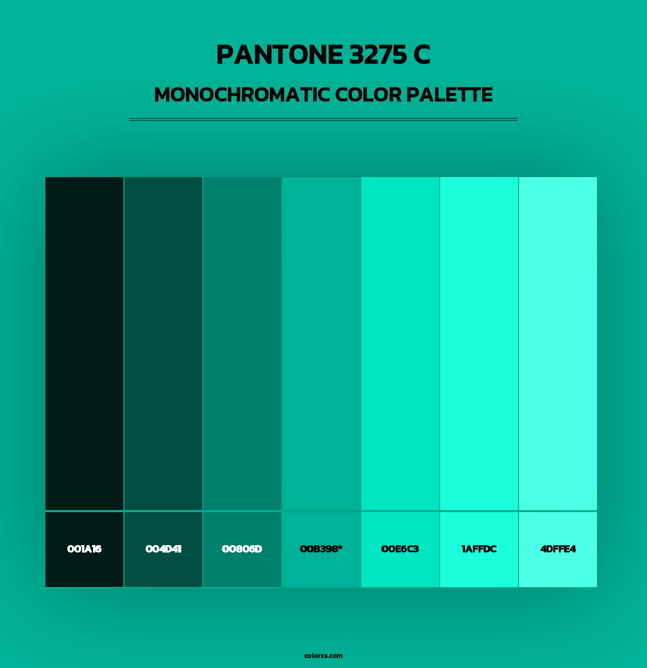 PANTONE 3275 C - Monochromatic Color Palette