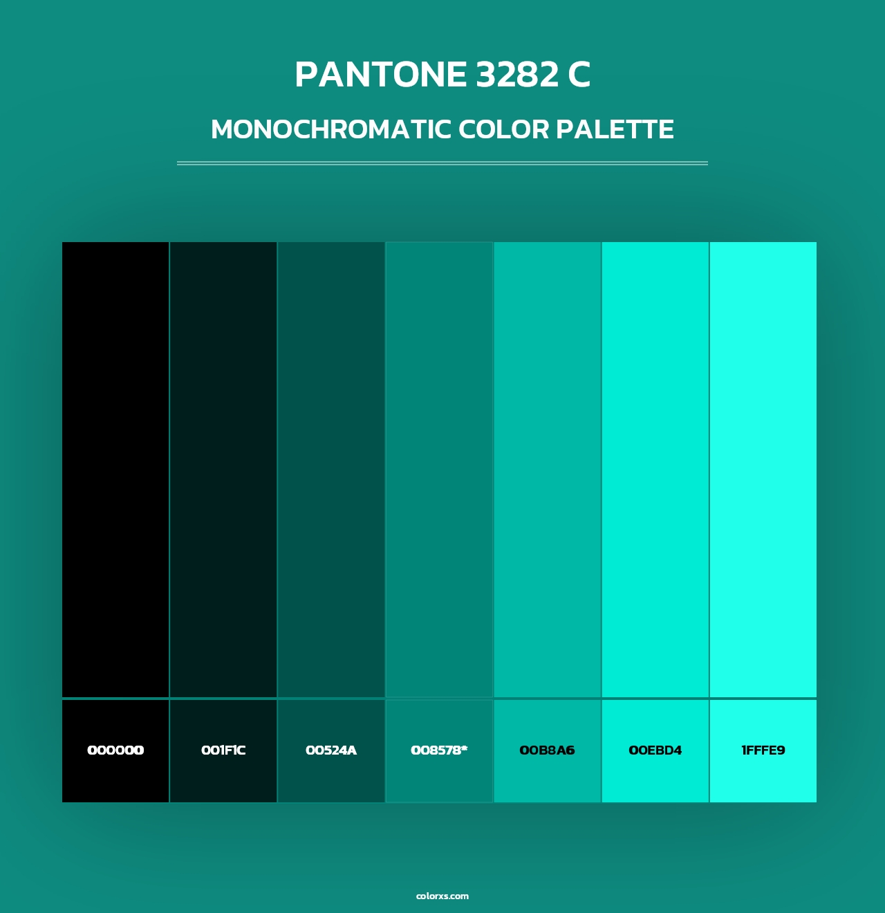 PANTONE 3282 C - Monochromatic Color Palette