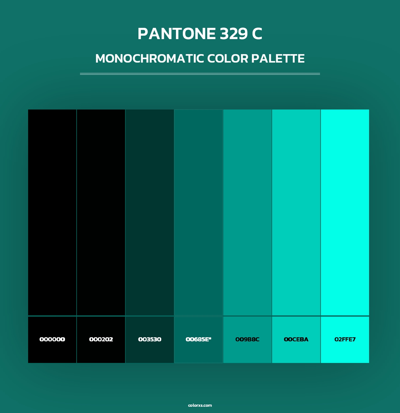 PANTONE 329 C - Monochromatic Color Palette