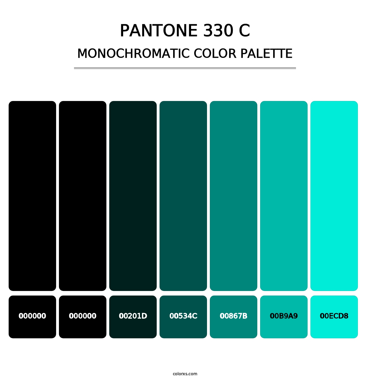 PANTONE 330 C - Monochromatic Color Palette