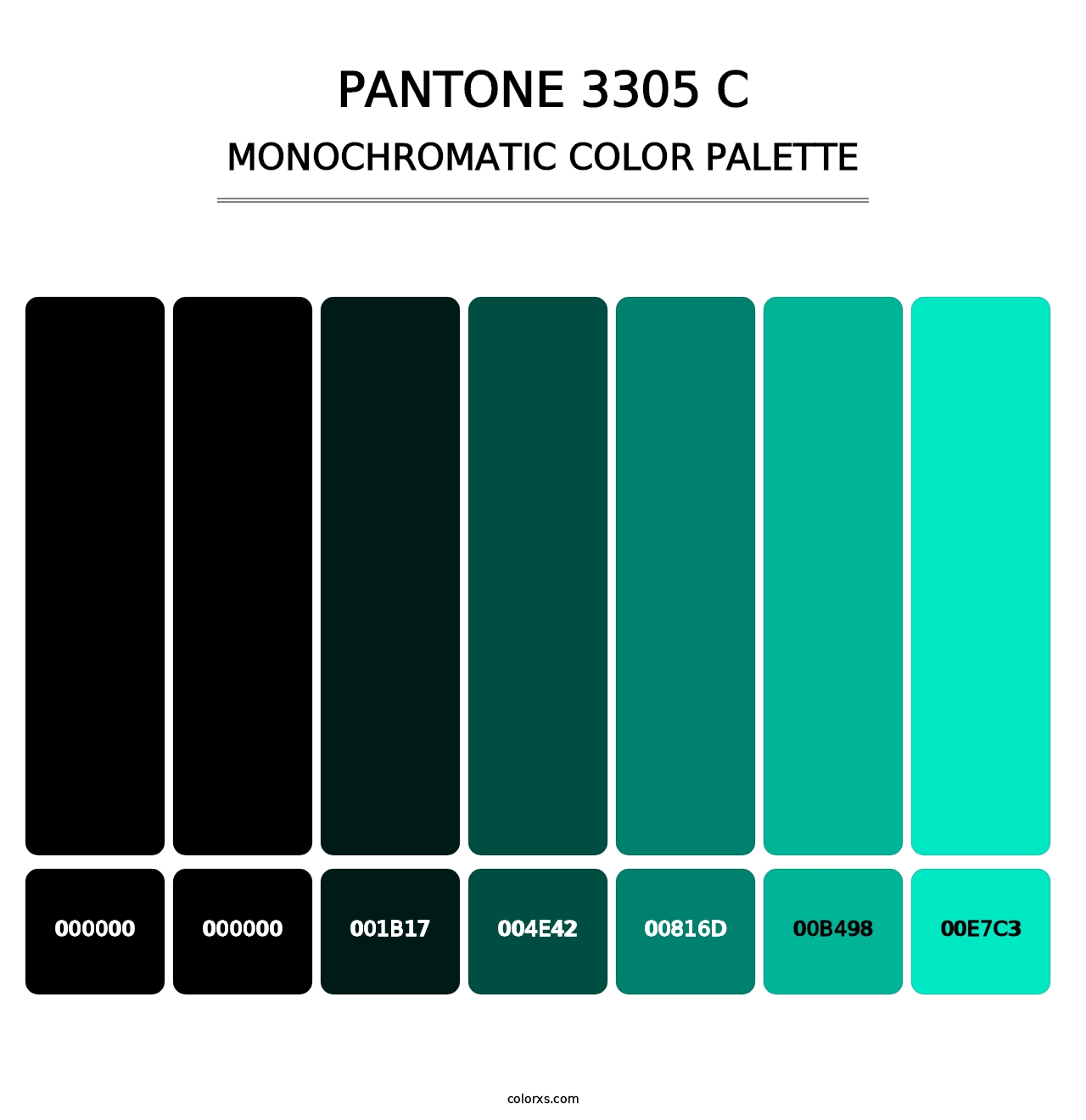 PANTONE 3305 C - Monochromatic Color Palette