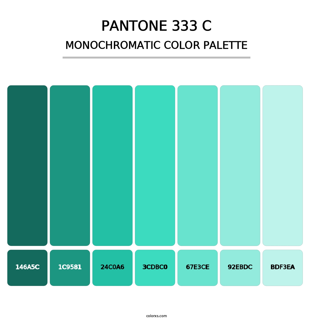 PANTONE 333 C - Monochromatic Color Palette