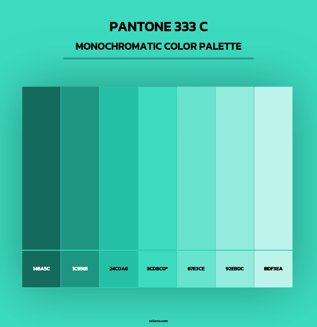 PANTONE 333 C - Monochromatic Color Palette