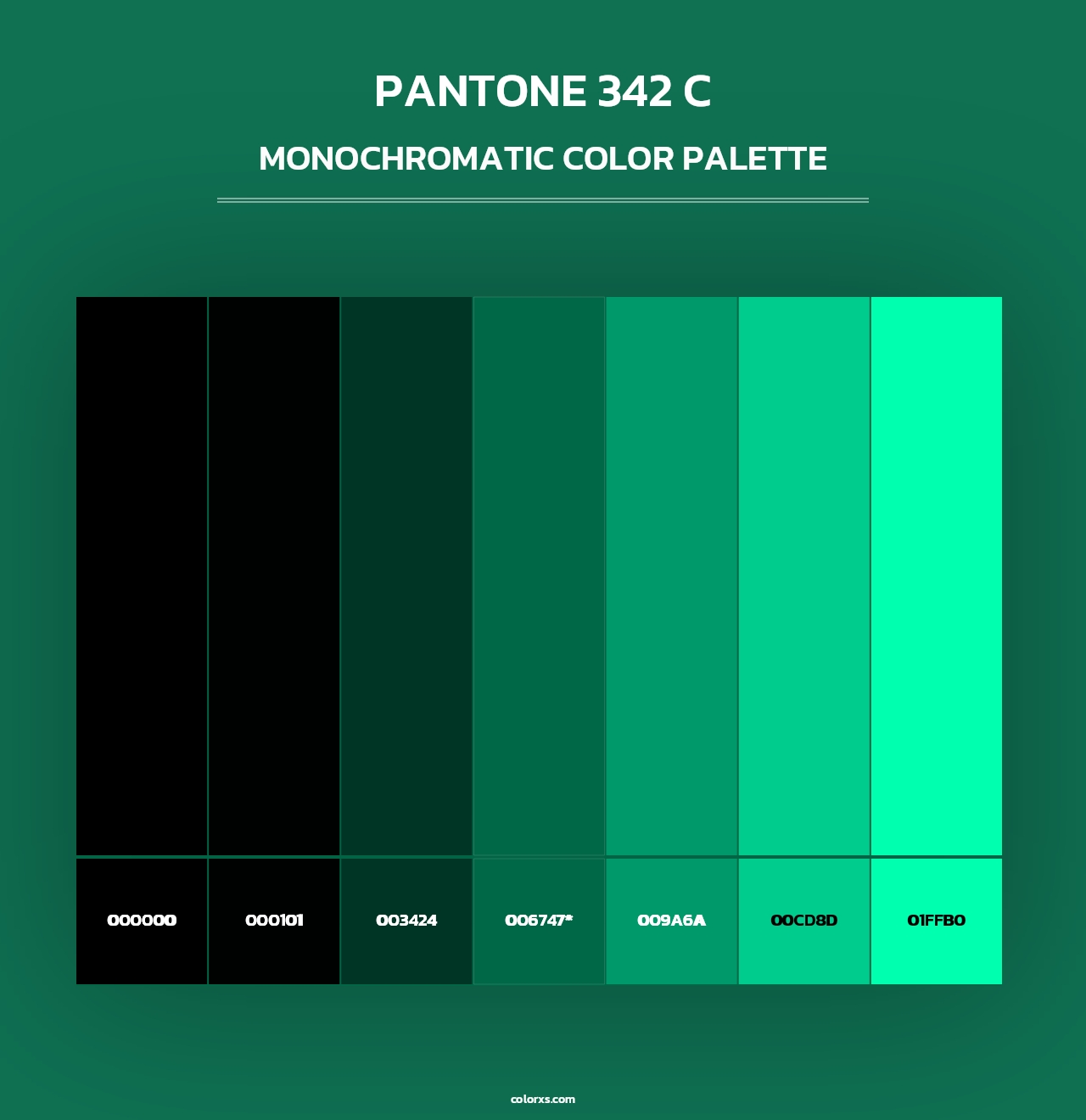 PANTONE 342 C - Monochromatic Color Palette