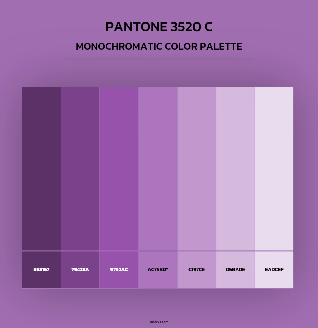 PANTONE 3520 C - Monochromatic Color Palette