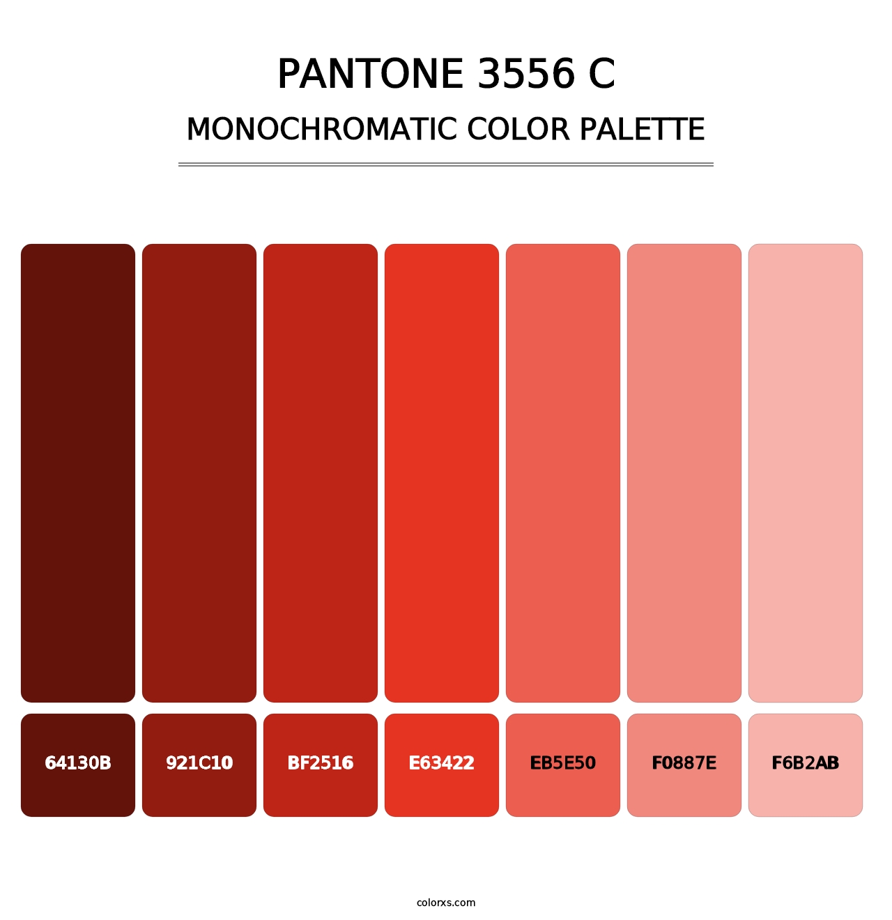 PANTONE 3556 C - Monochromatic Color Palette