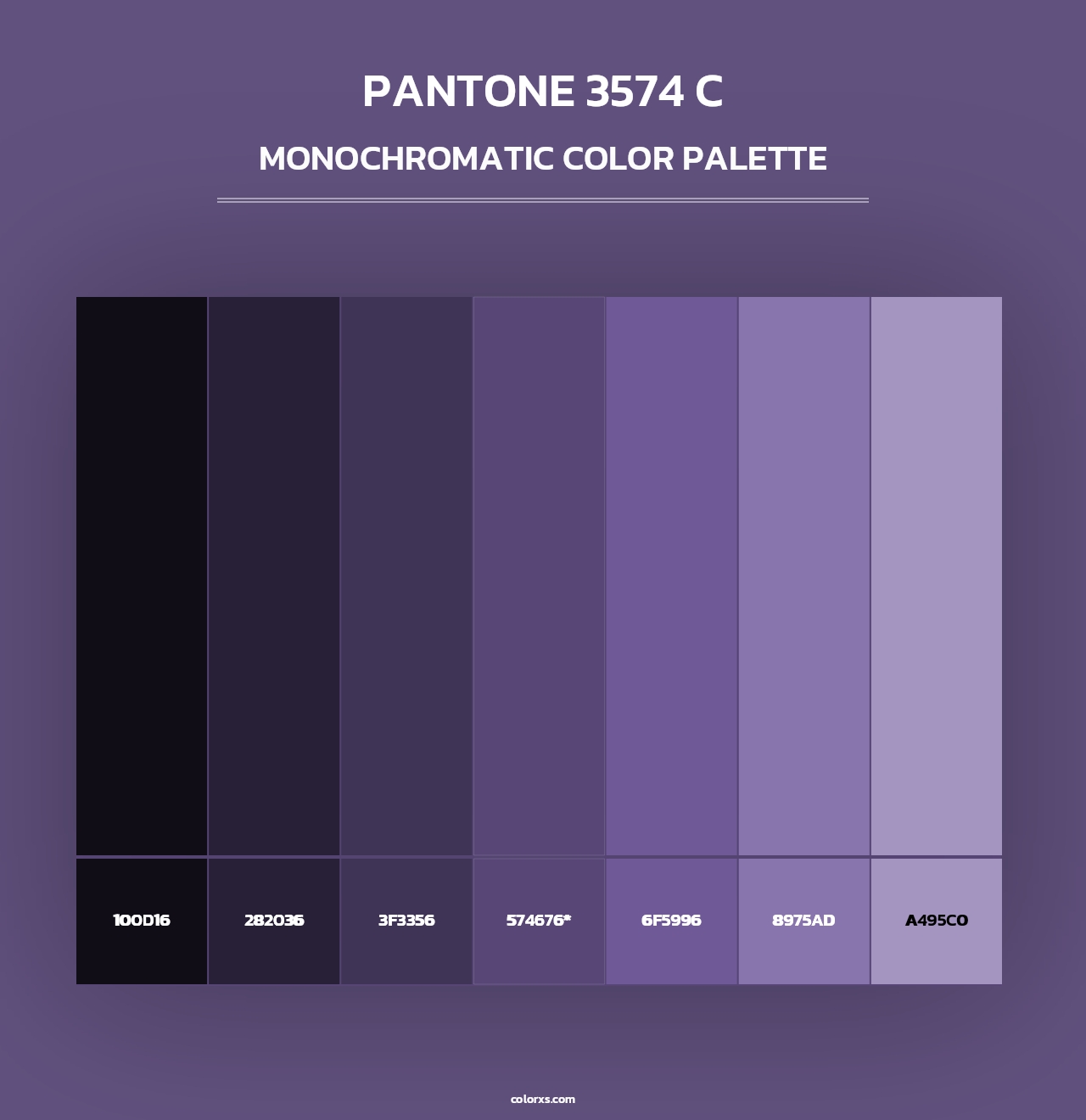 PANTONE 3574 C - Monochromatic Color Palette