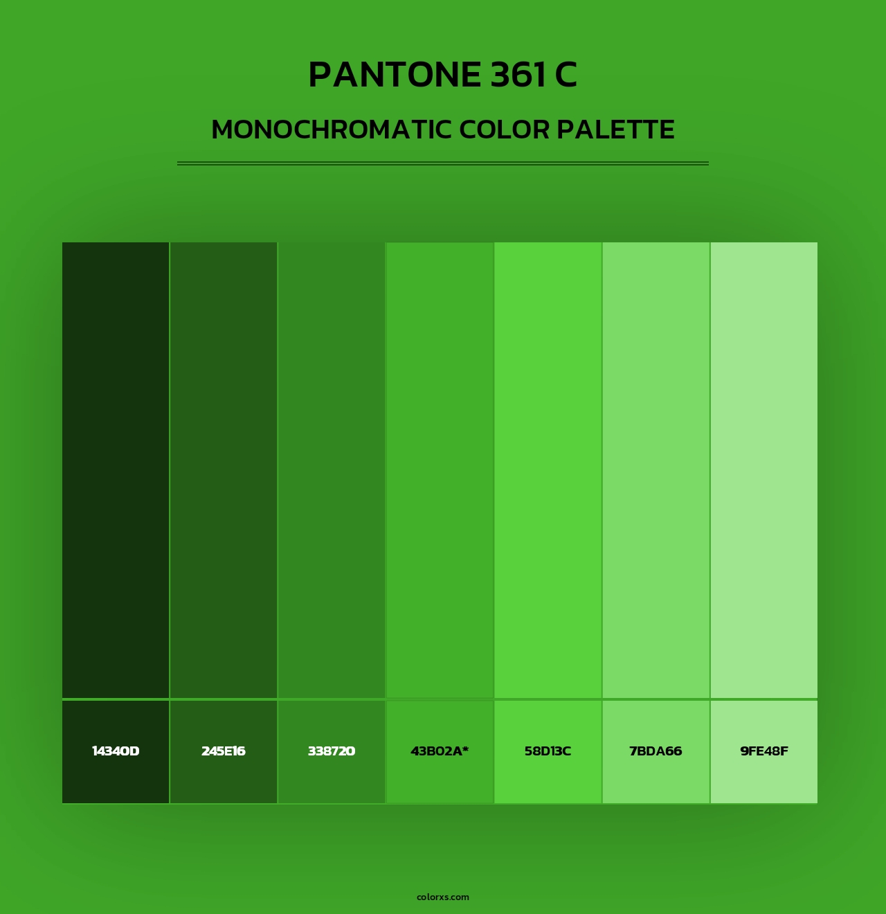 PANTONE 361 C - Monochromatic Color Palette