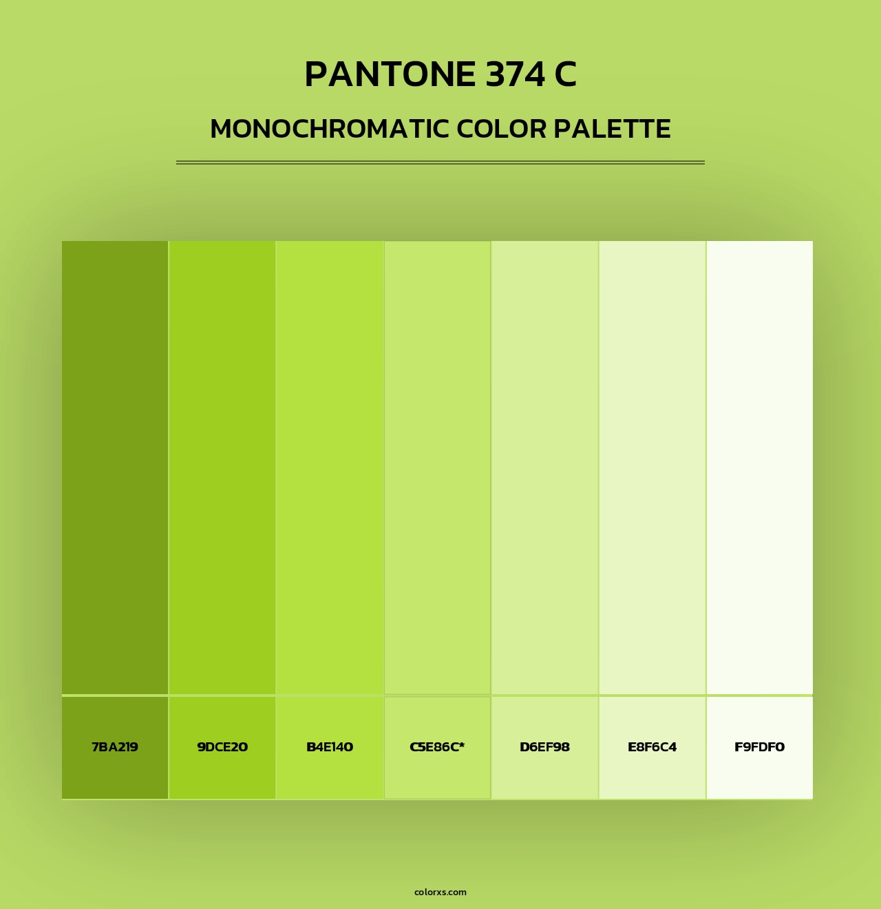 PANTONE 374 C - Monochromatic Color Palette