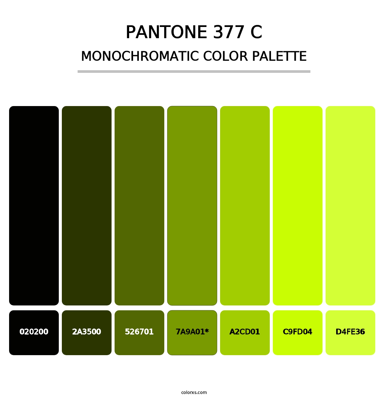 PANTONE 377 C - Monochromatic Color Palette