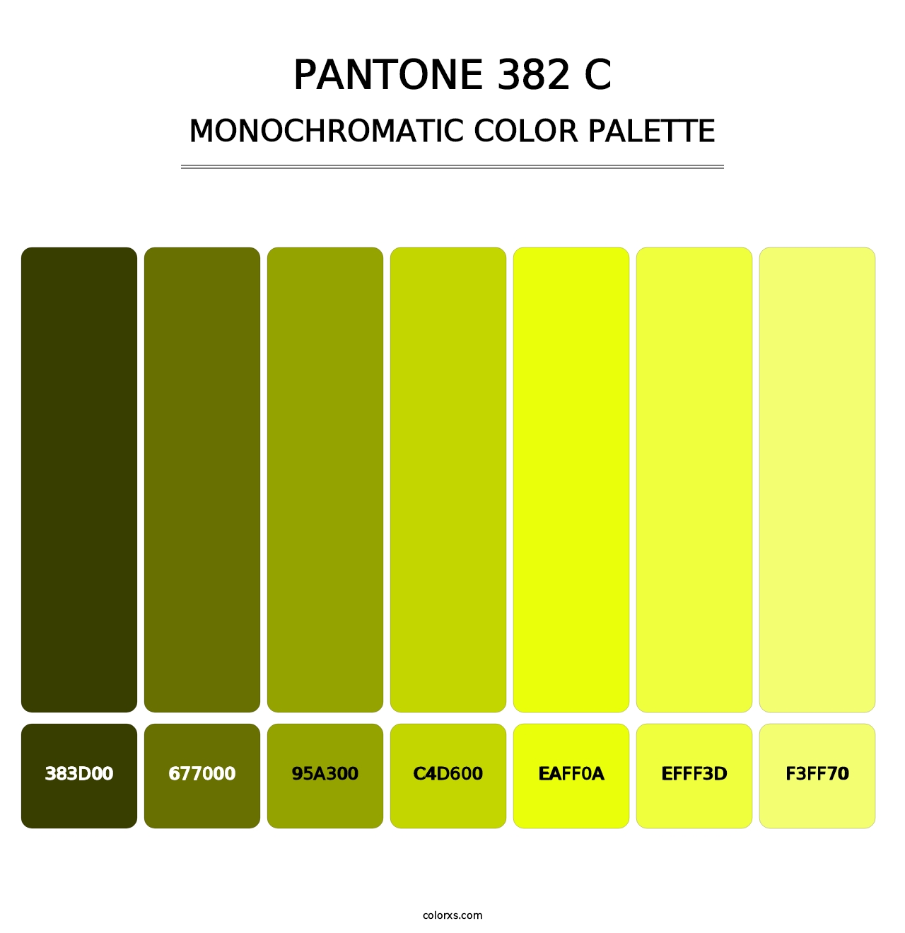 PANTONE 382 C - Monochromatic Color Palette