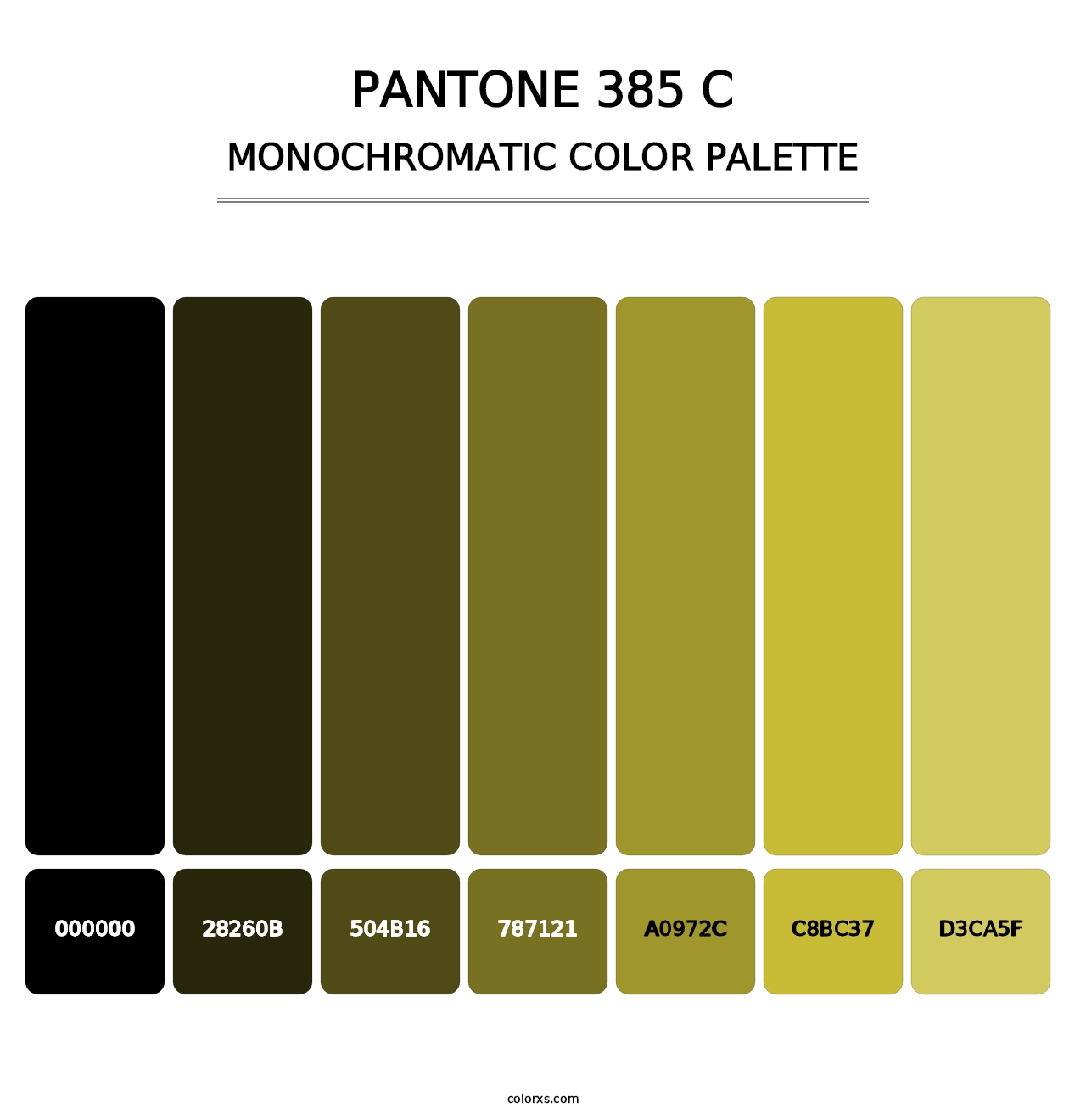 PANTONE 385 C - Monochromatic Color Palette