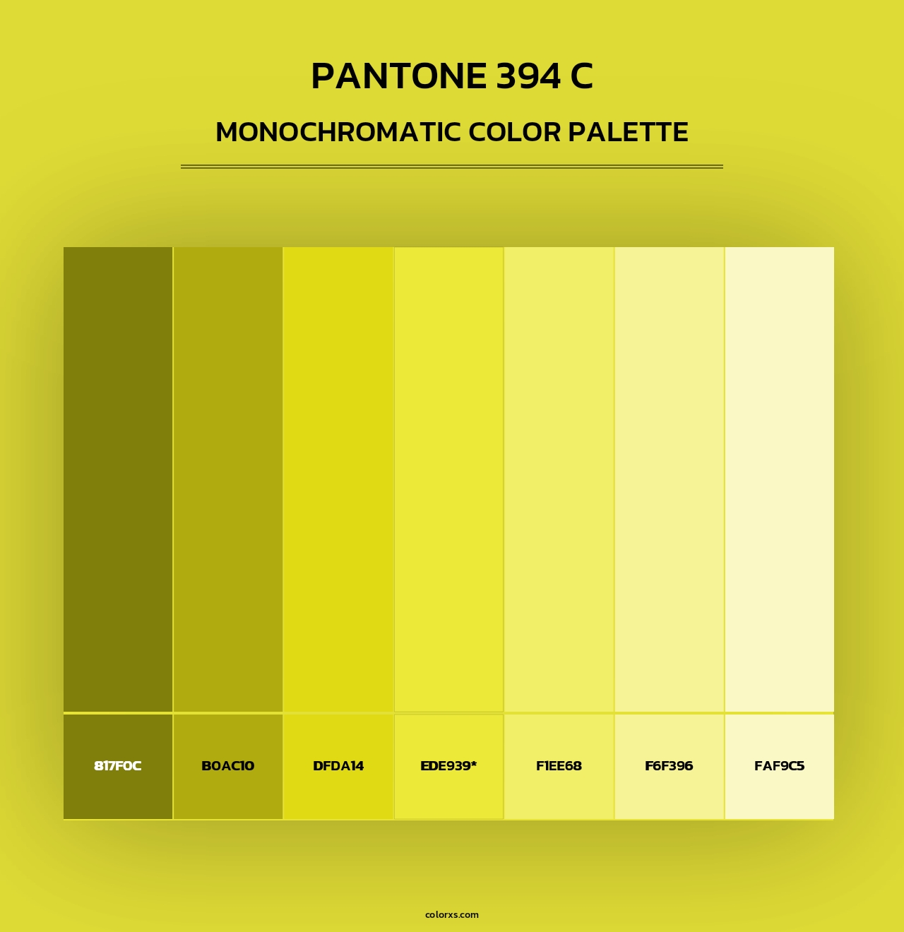 PANTONE 394 C - Monochromatic Color Palette