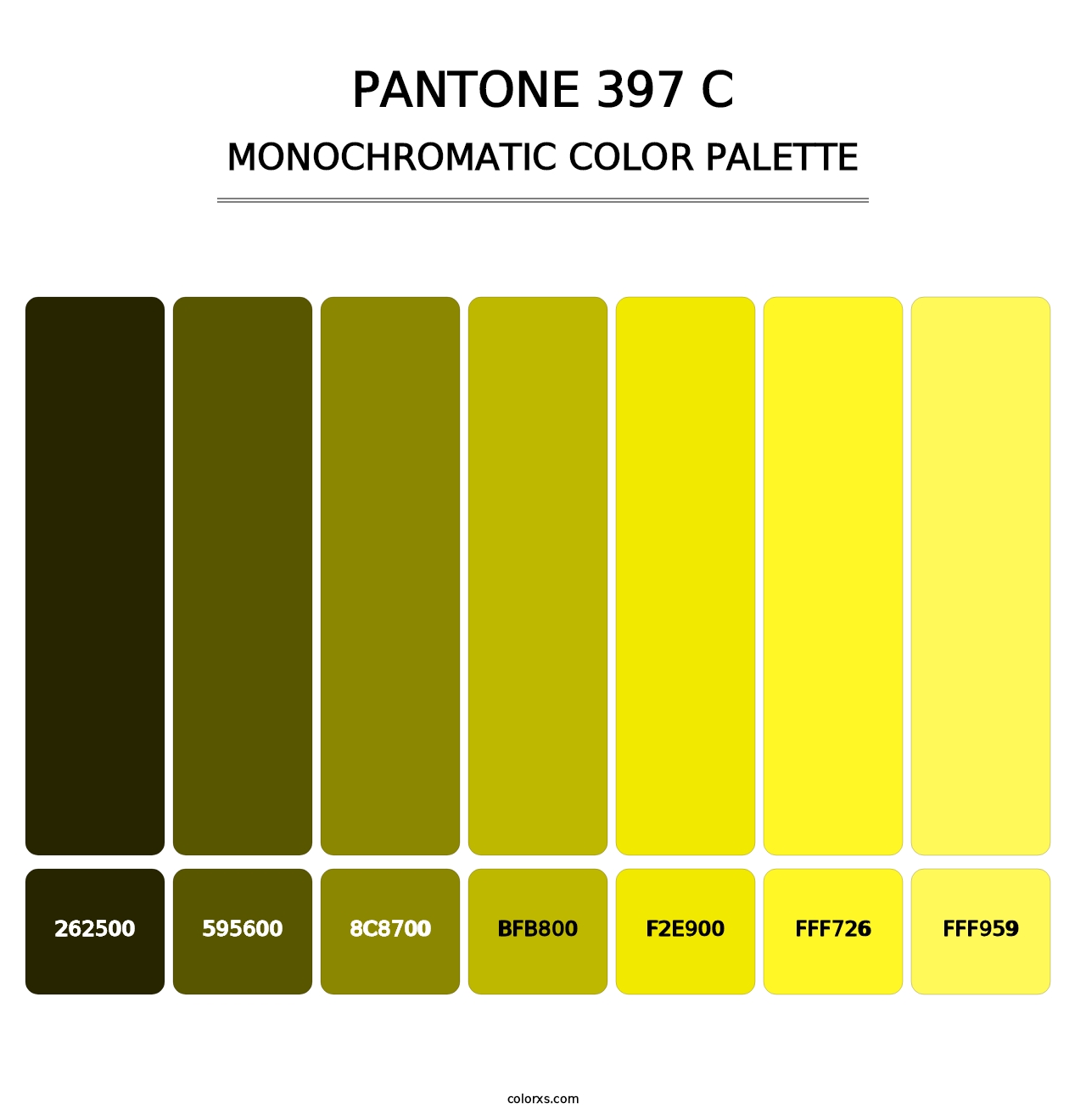 PANTONE 397 C - Monochromatic Color Palette