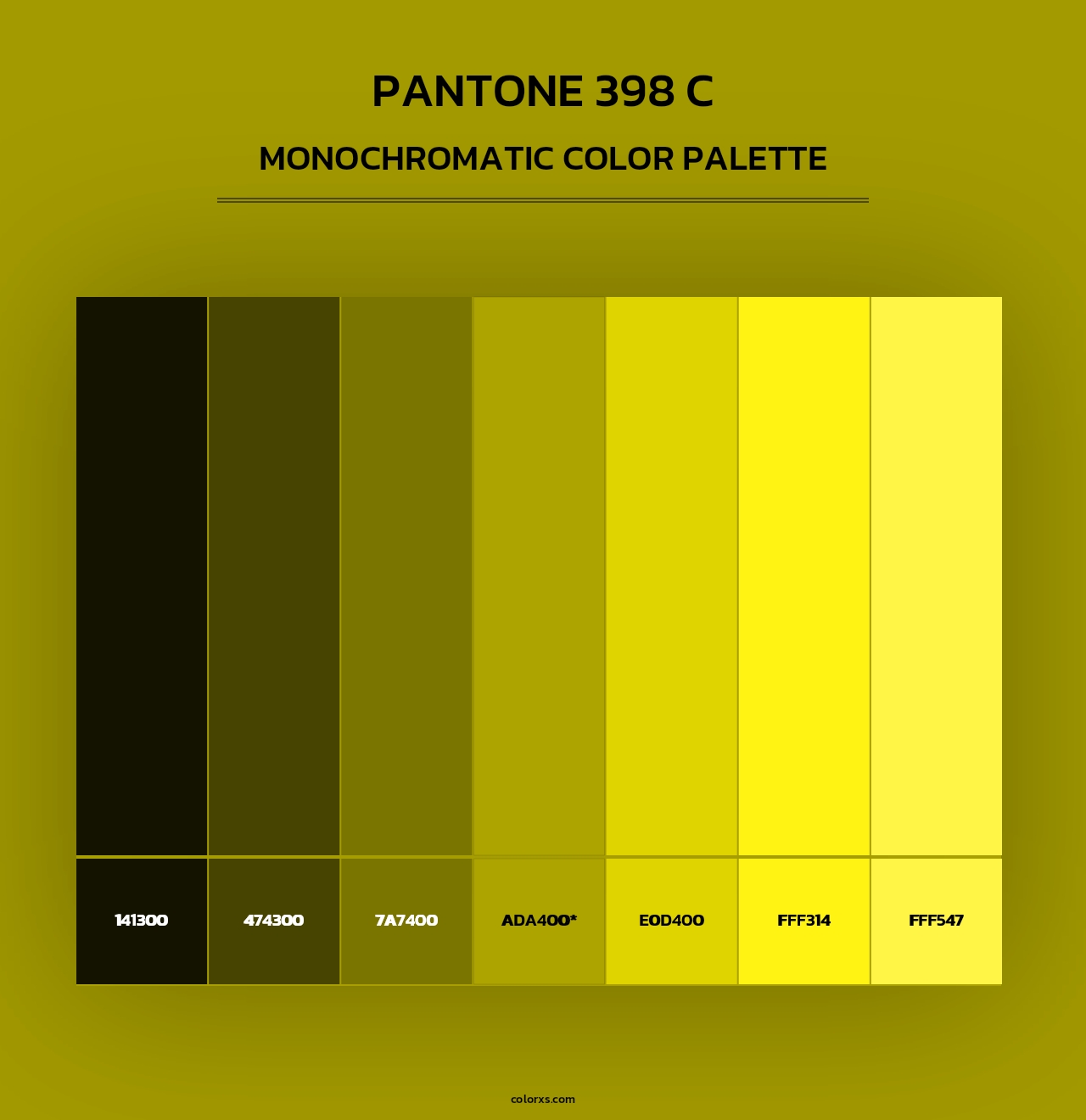 PANTONE 398 C - Monochromatic Color Palette