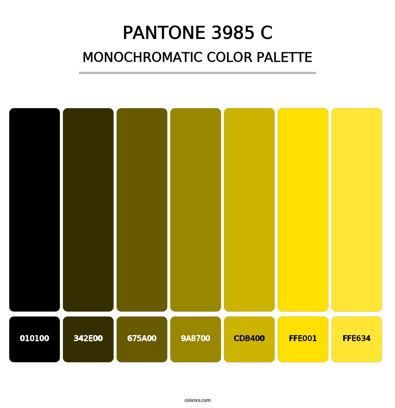 PANTONE 3985 C - Monochromatic Color Palette