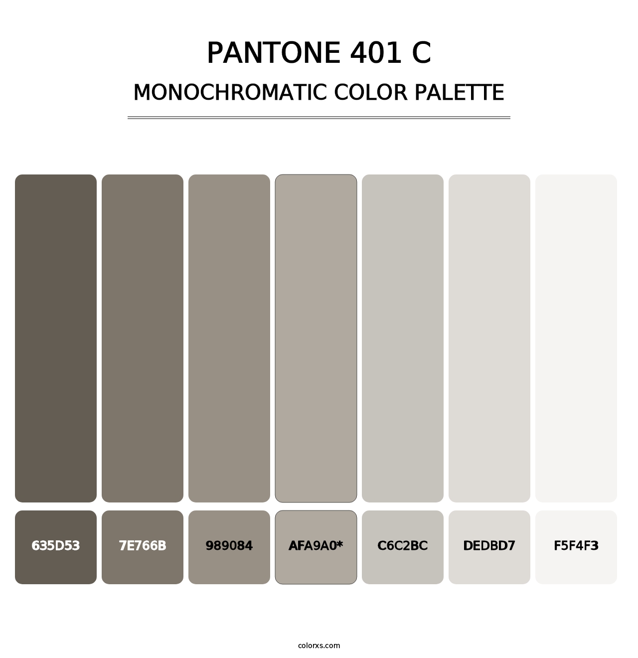 PANTONE 401 C - Monochromatic Color Palette