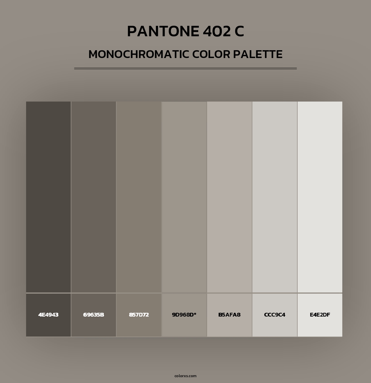 PANTONE 402 C - Monochromatic Color Palette