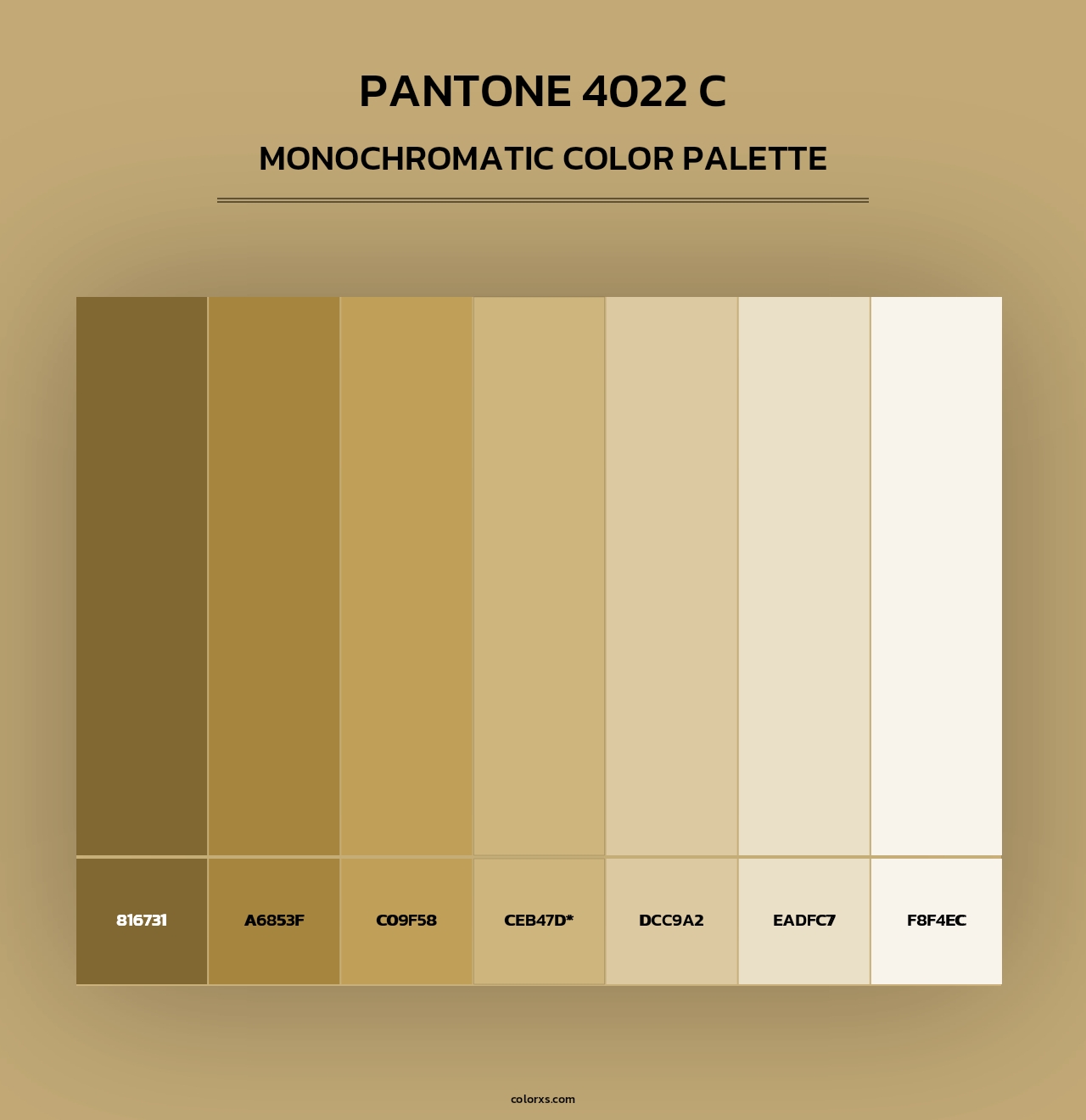 PANTONE 4022 C - Monochromatic Color Palette