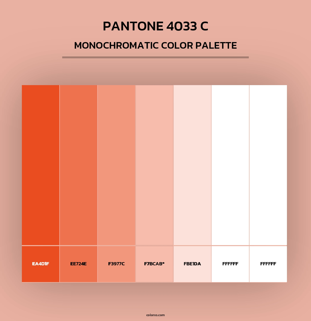 PANTONE 4033 C - Monochromatic Color Palette