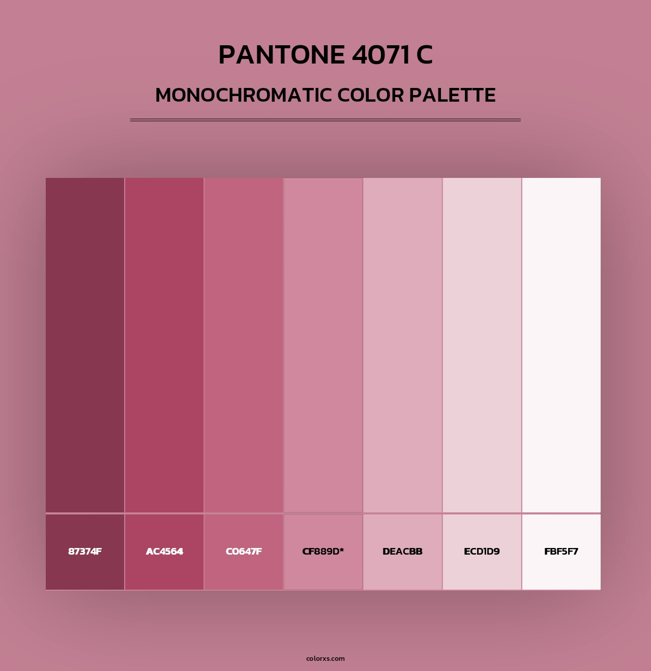 PANTONE 4071 C - Monochromatic Color Palette