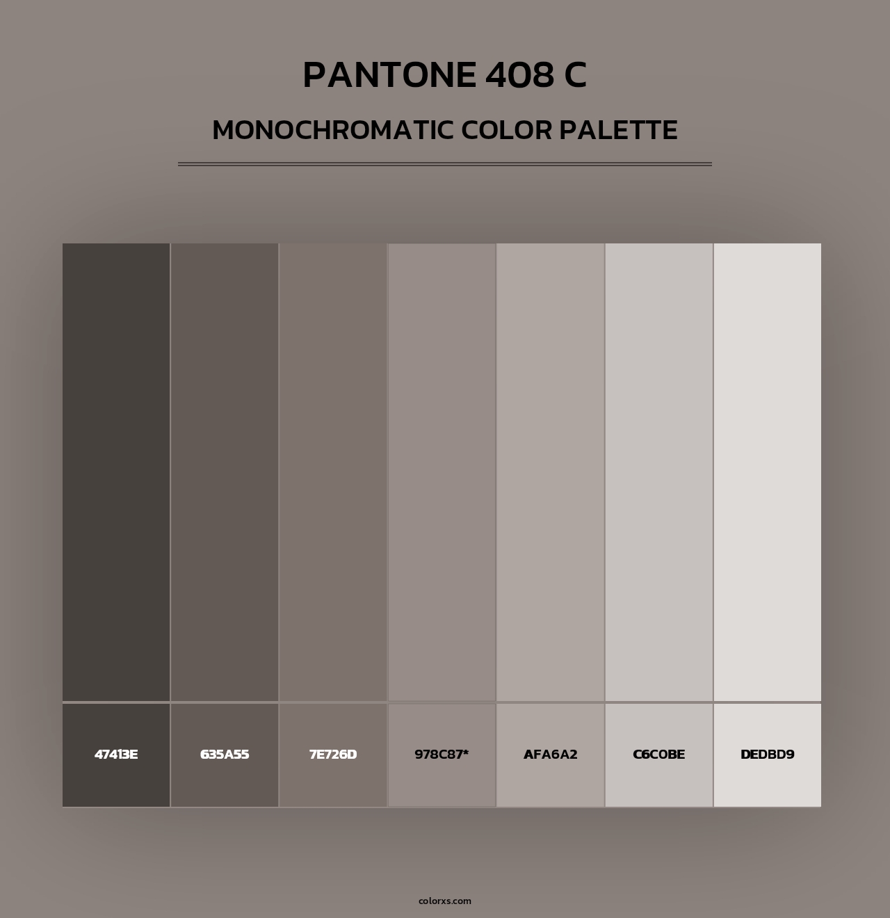 PANTONE 408 C - Monochromatic Color Palette