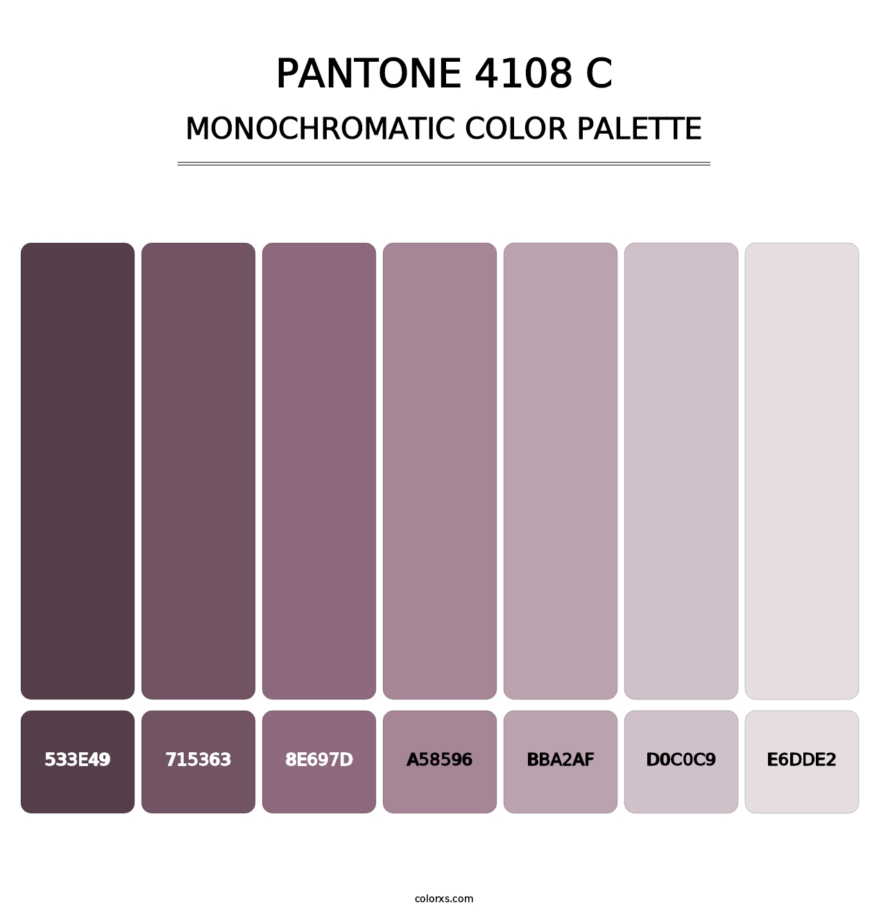 PANTONE 4108 C - Monochromatic Color Palette