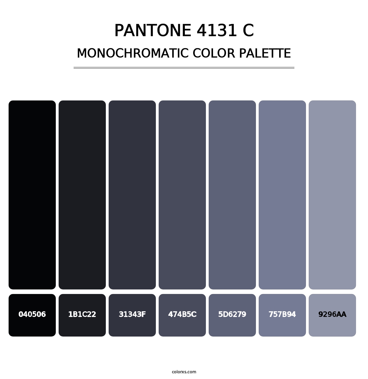 PANTONE 4131 C - Monochromatic Color Palette