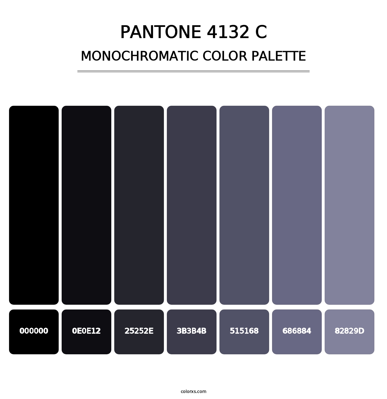 PANTONE 4132 C - Monochromatic Color Palette