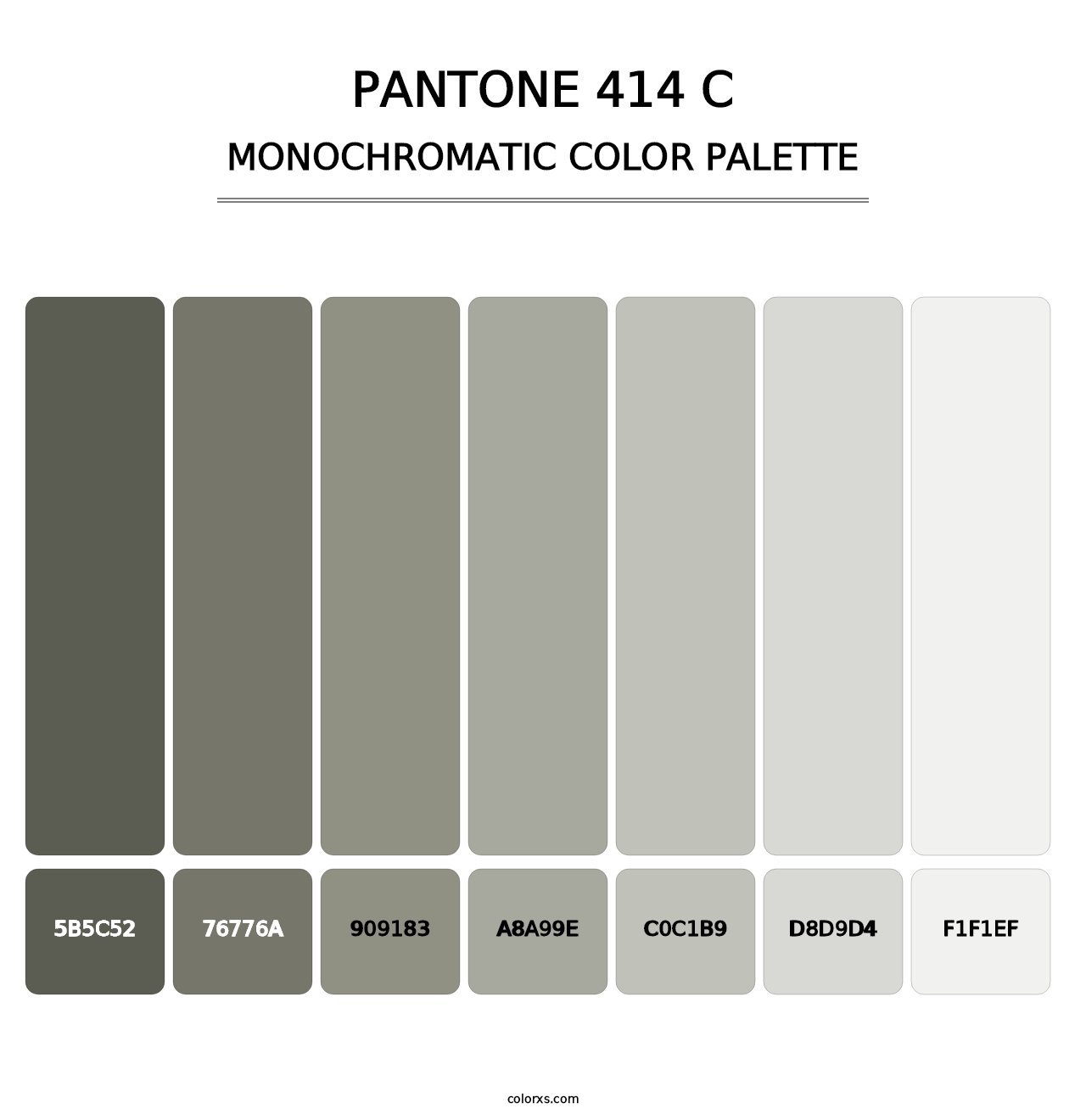 PANTONE 414 C - Monochromatic Color Palette