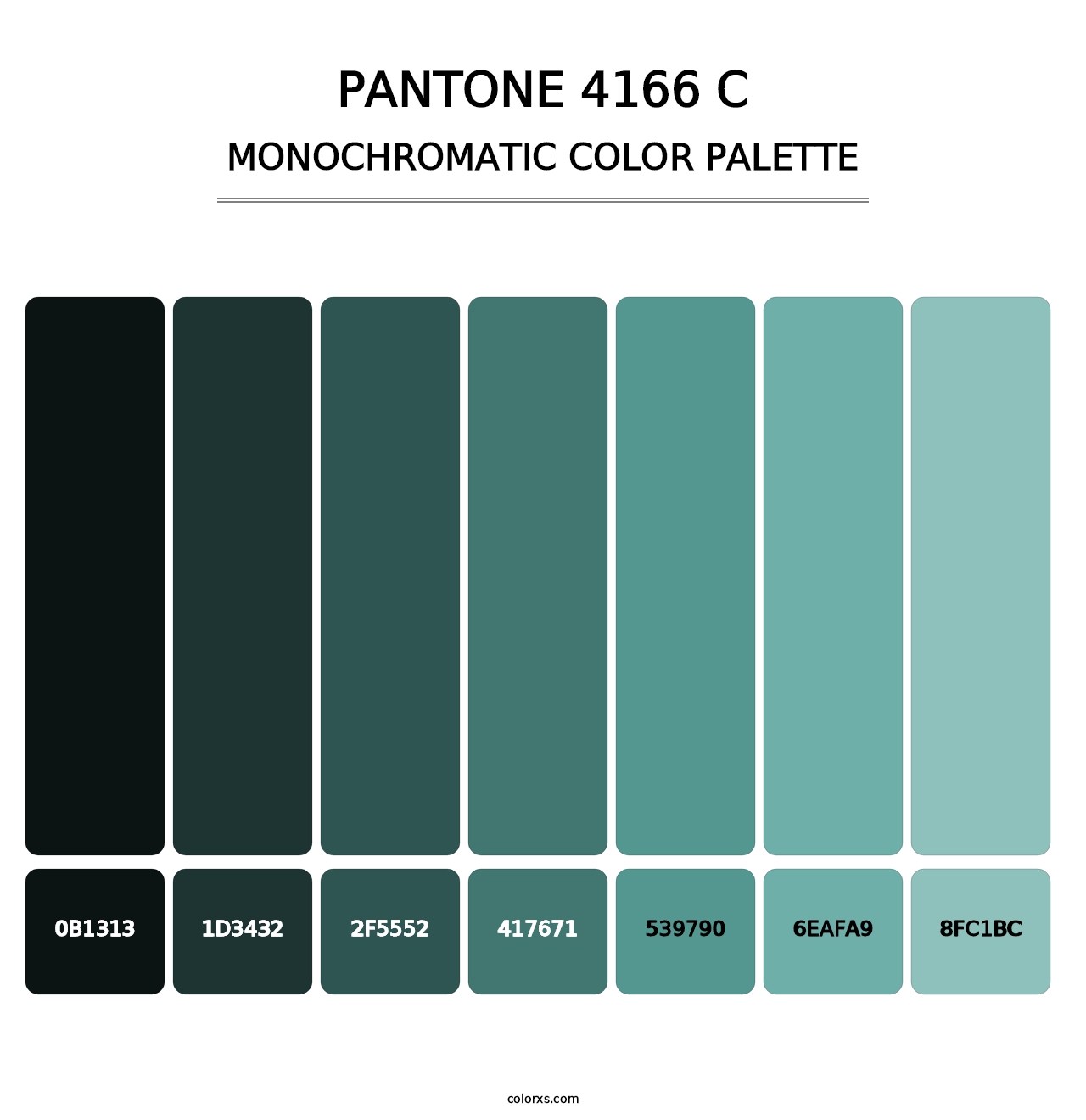 PANTONE 4166 C - Monochromatic Color Palette