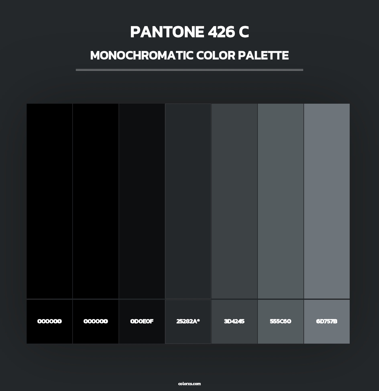 PANTONE 426 C - Monochromatic Color Palette