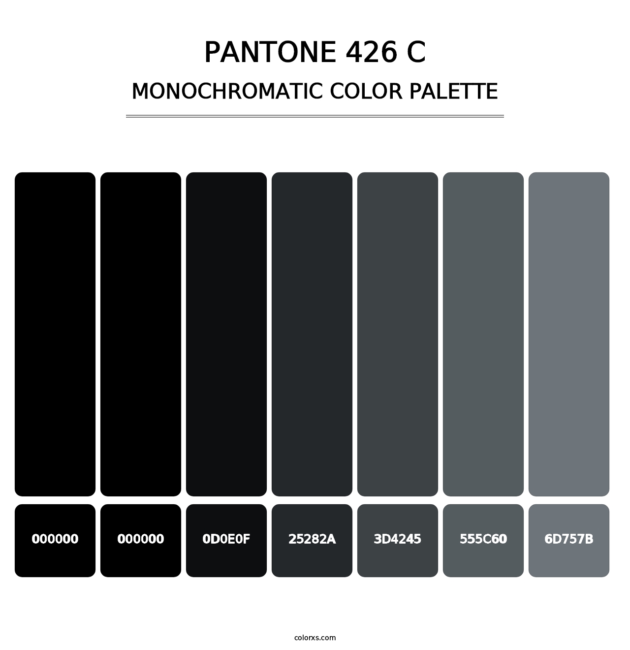 PANTONE 426 C - Monochromatic Color Palette