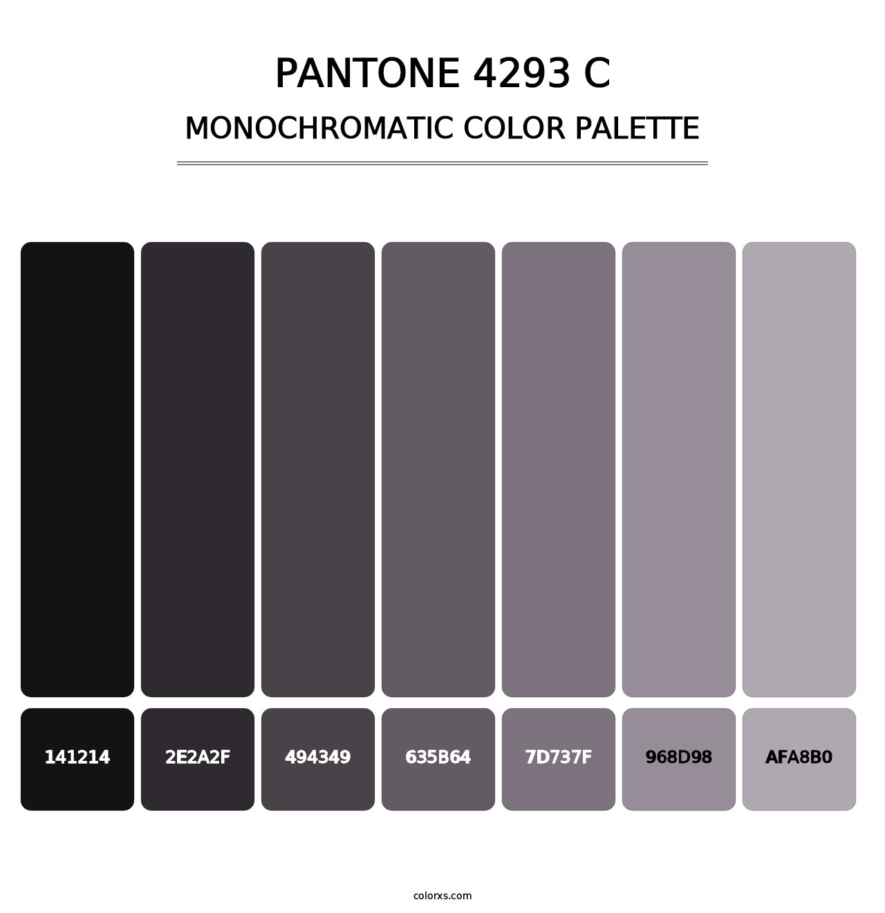 PANTONE 4293 C - Monochromatic Color Palette