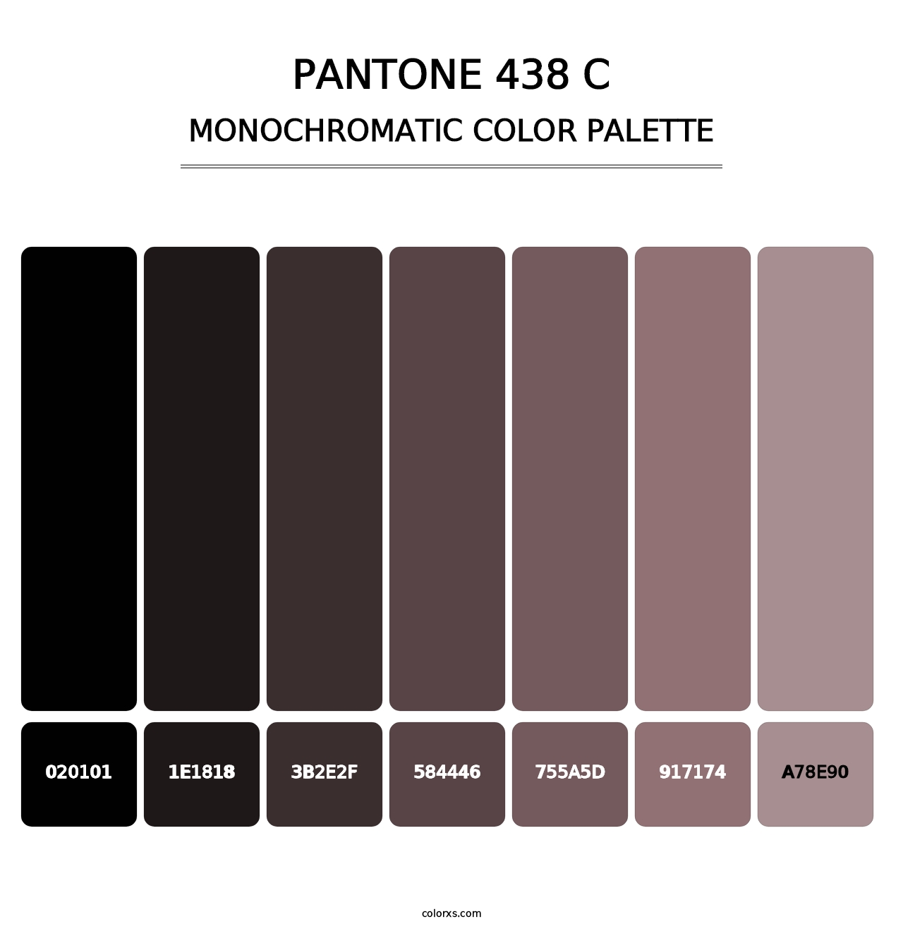 PANTONE 438 C - Monochromatic Color Palette