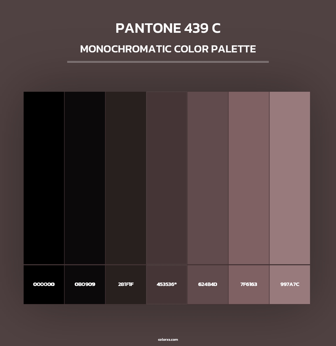 PANTONE 439 C - Monochromatic Color Palette