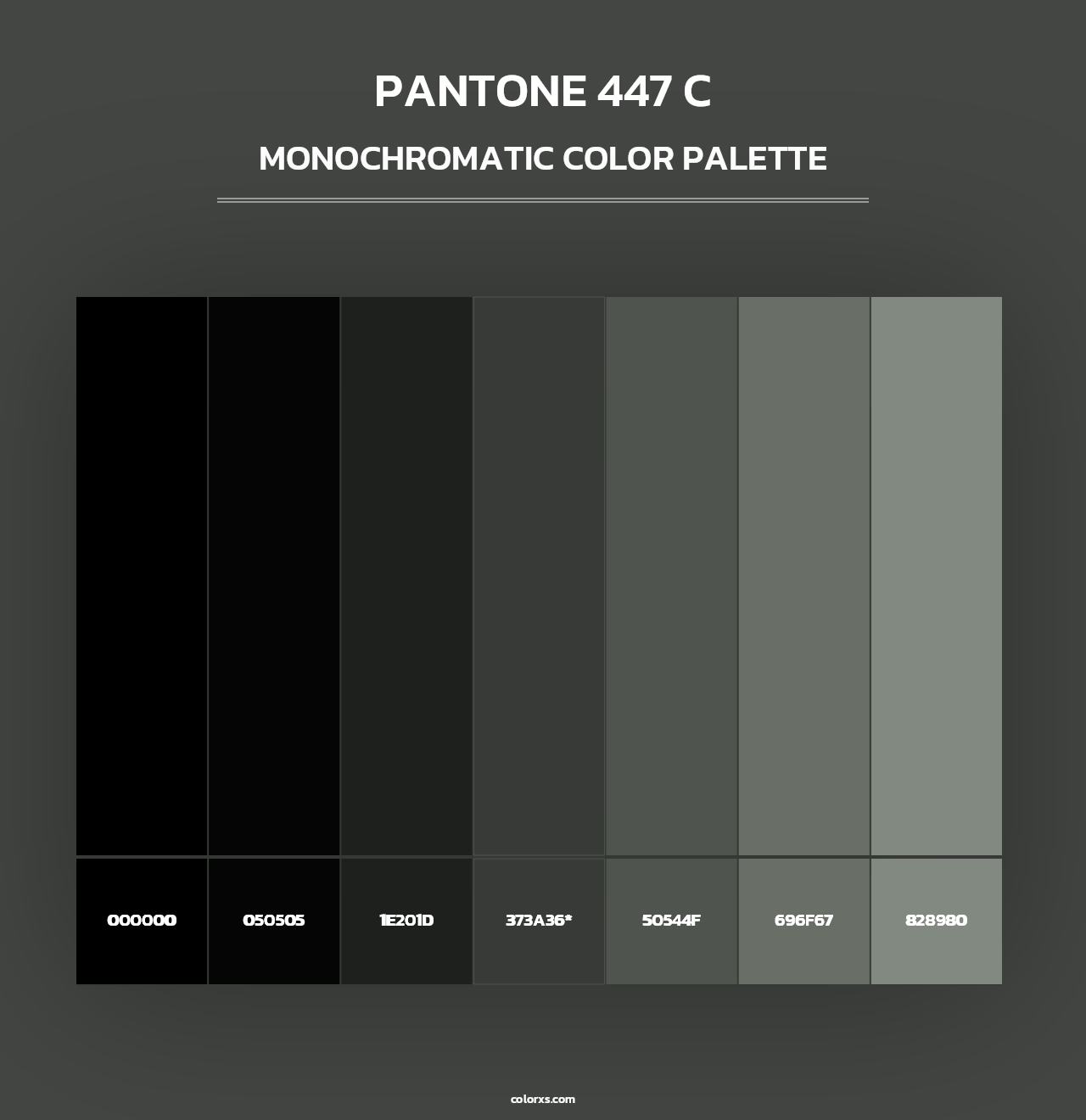 PANTONE 447 C - Monochromatic Color Palette