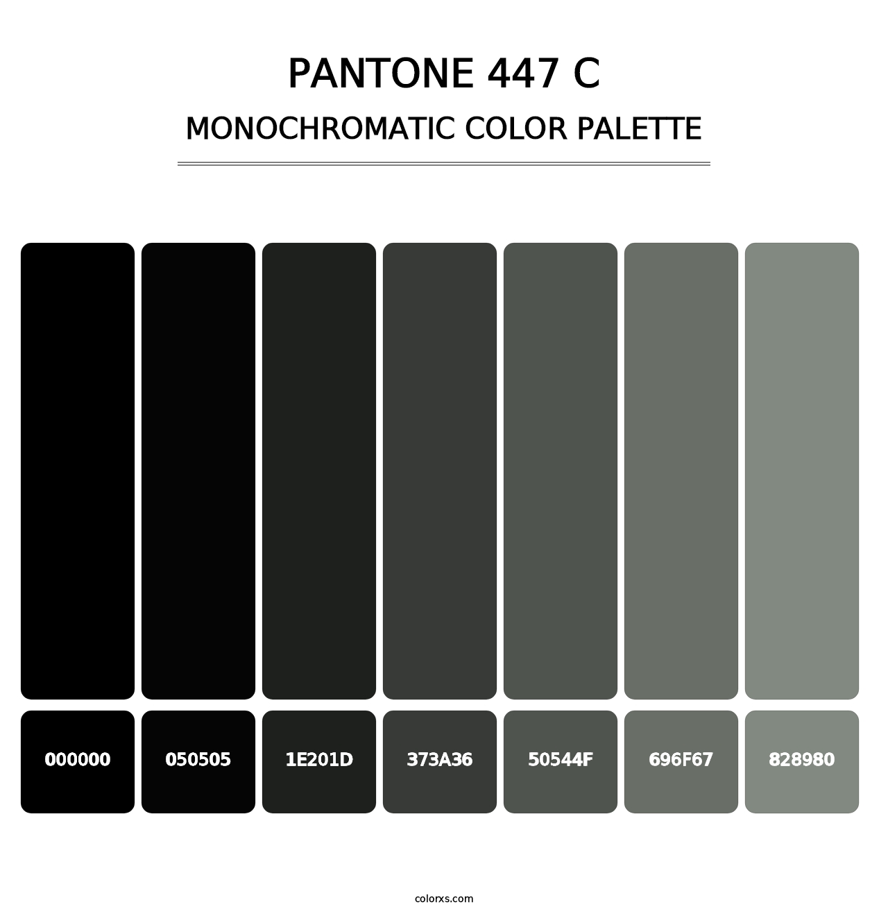 PANTONE 447 C - Monochromatic Color Palette