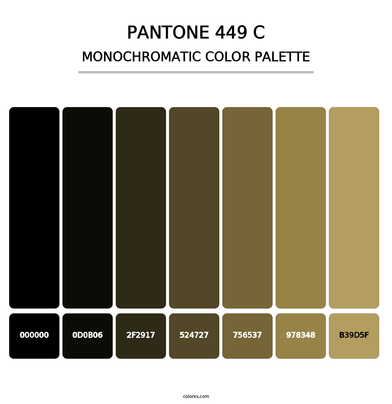 PANTONE 449 C - Monochromatic Color Palette