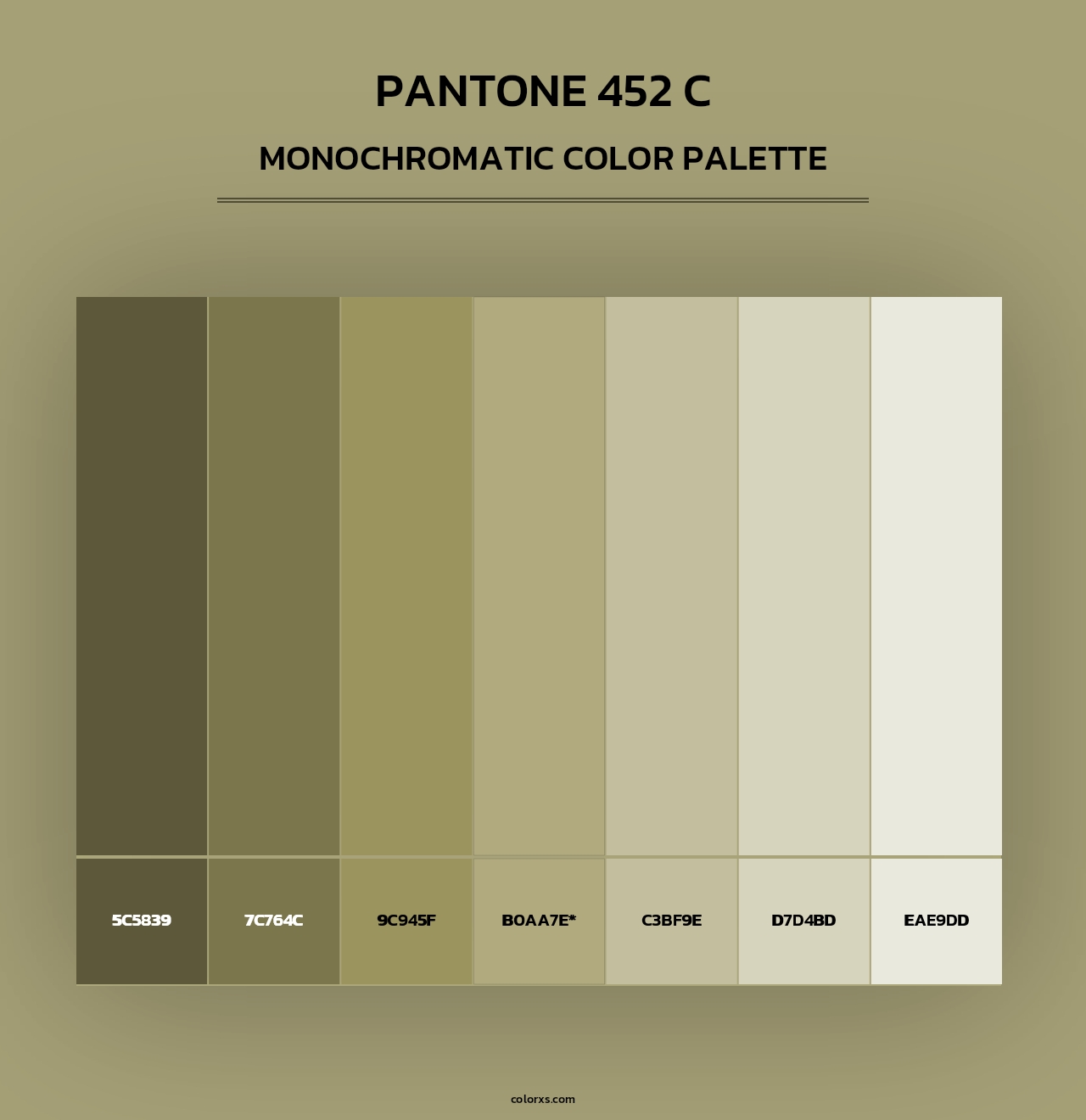 PANTONE 452 C - Monochromatic Color Palette
