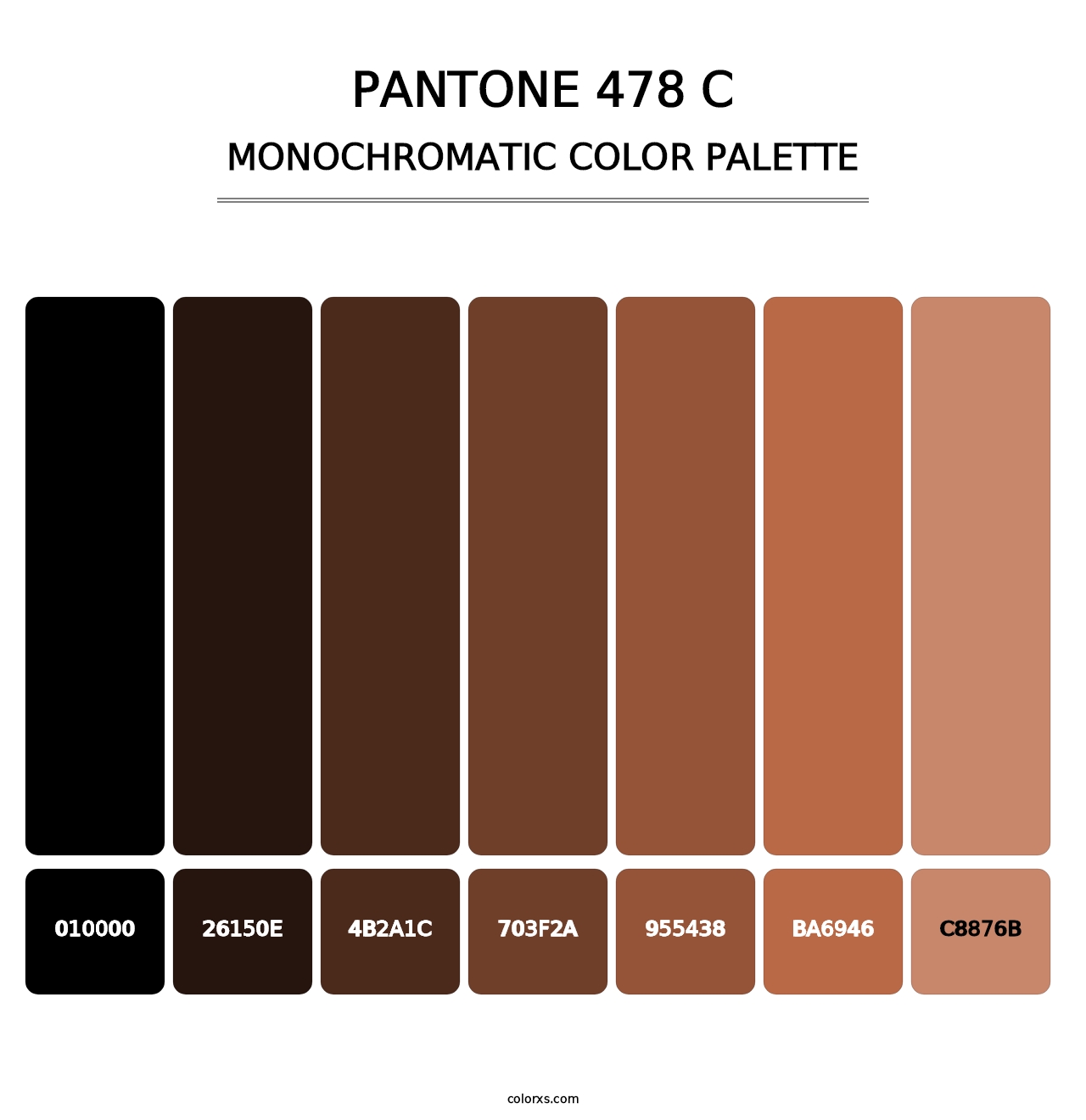 PANTONE 478 C - Monochromatic Color Palette