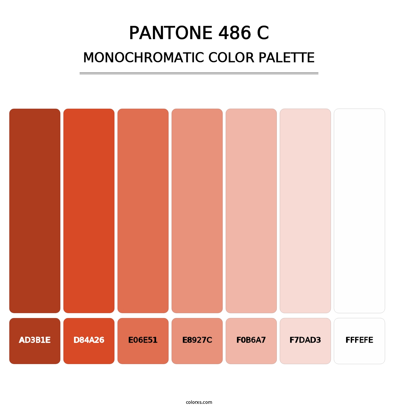 PANTONE 486 C - Monochromatic Color Palette