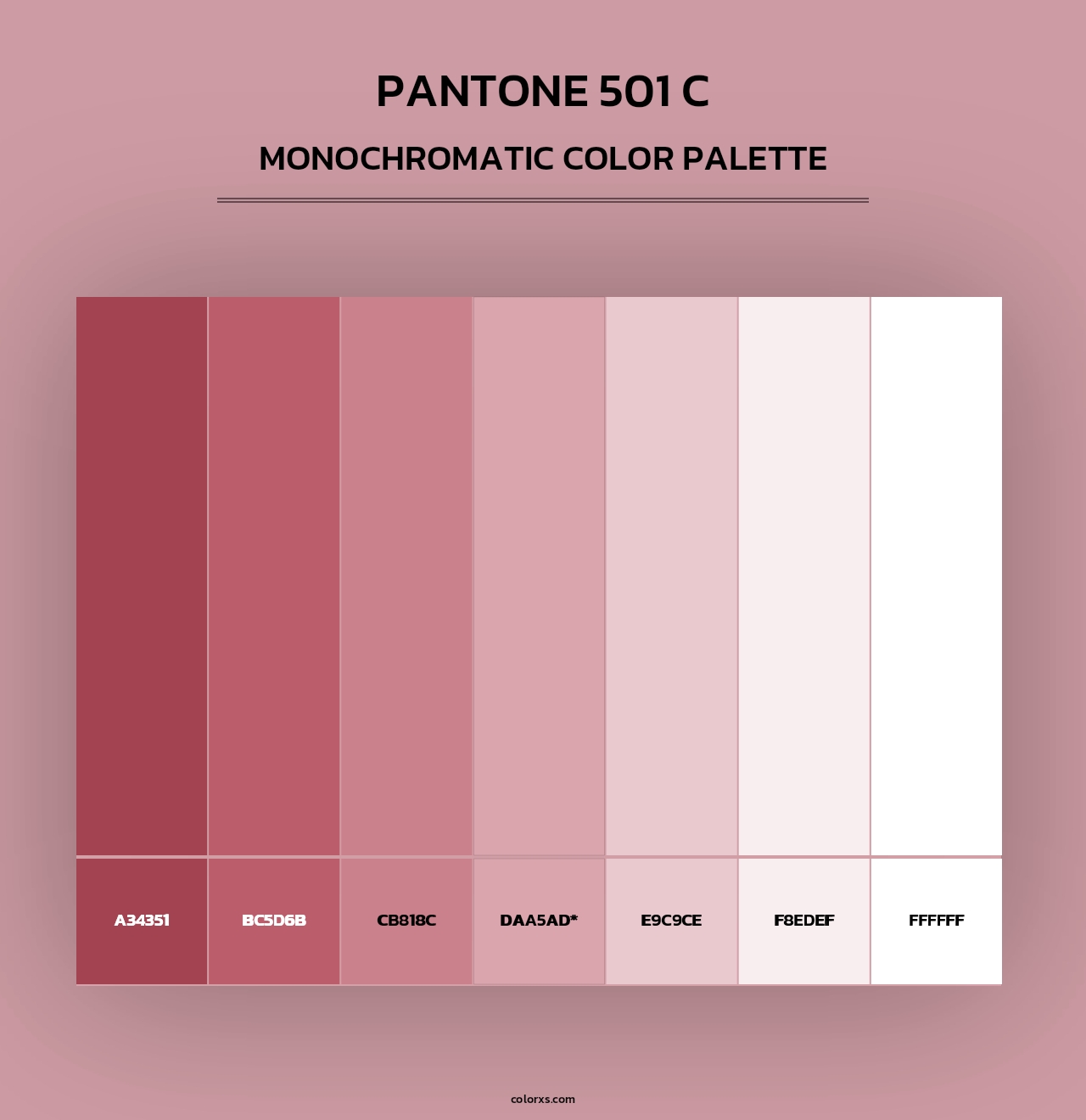 PANTONE 501 C - Monochromatic Color Palette