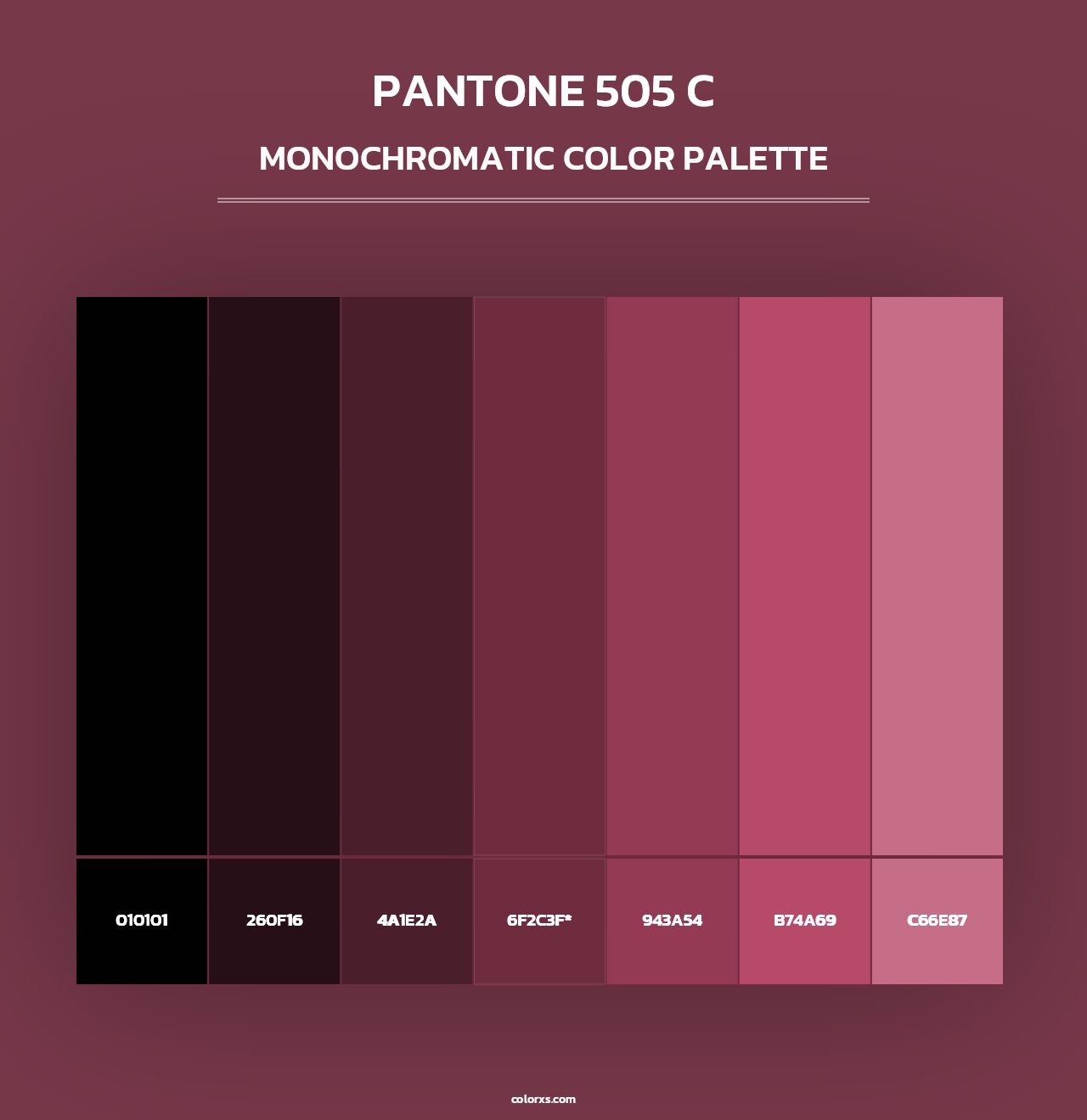 PANTONE 505 C - Monochromatic Color Palette