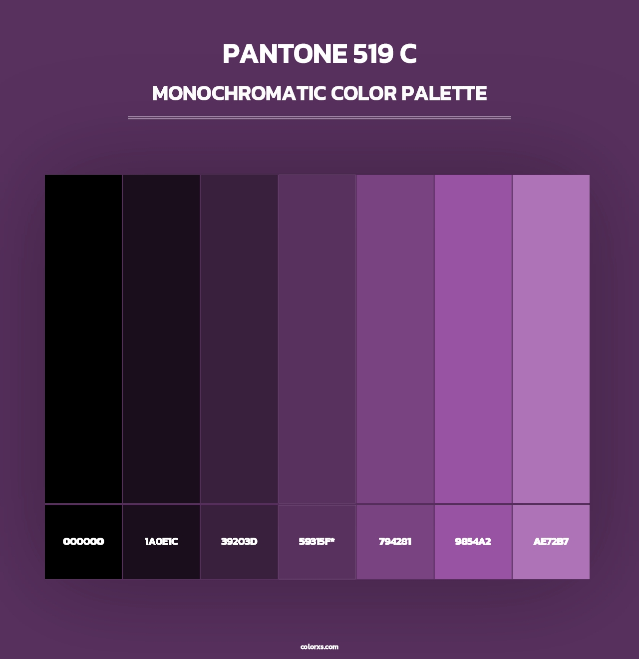PANTONE 519 C - Monochromatic Color Palette