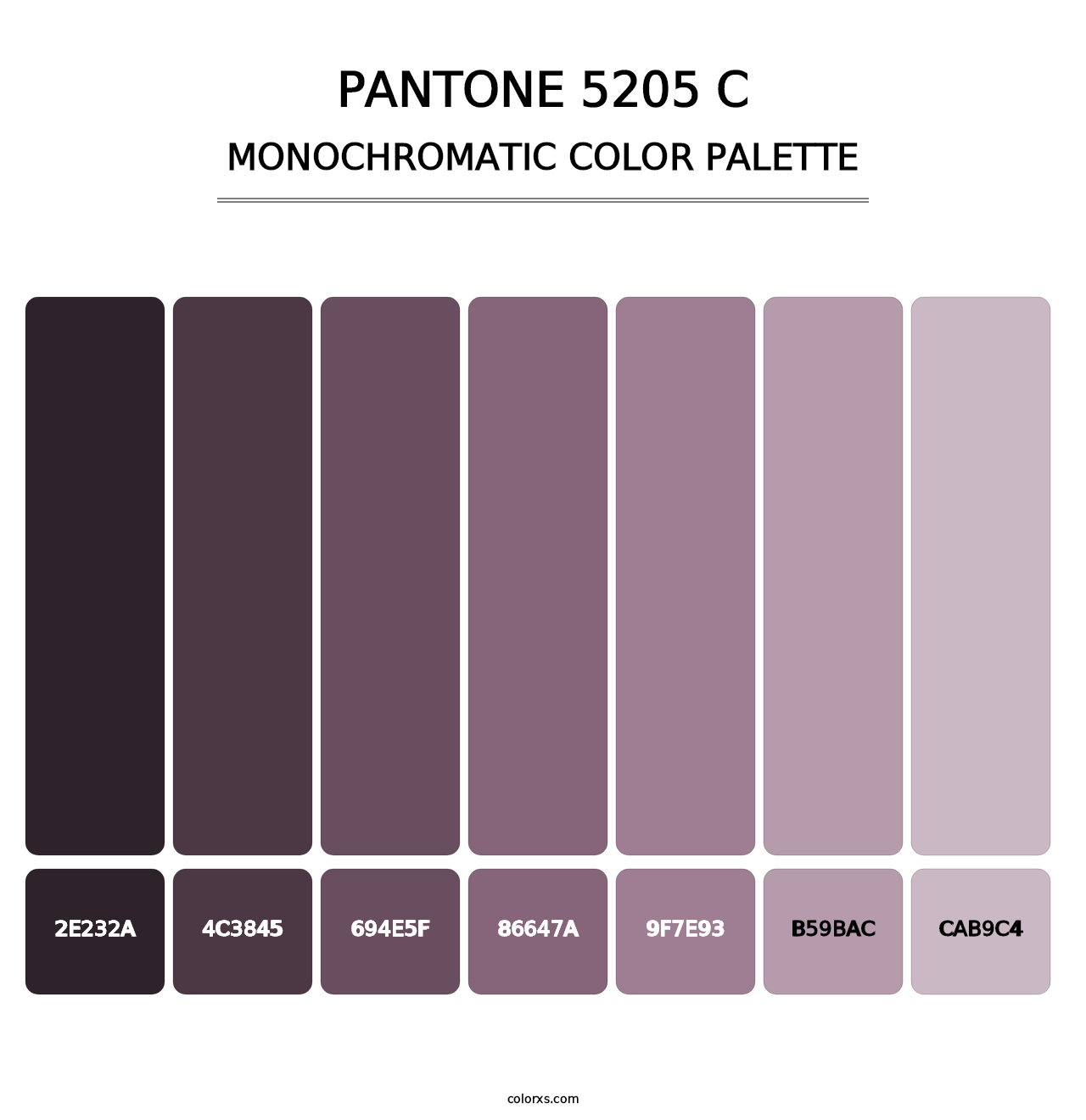 PANTONE 5205 C - Monochromatic Color Palette