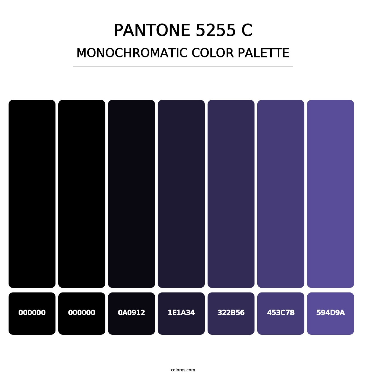 PANTONE 5255 C - Monochromatic Color Palette