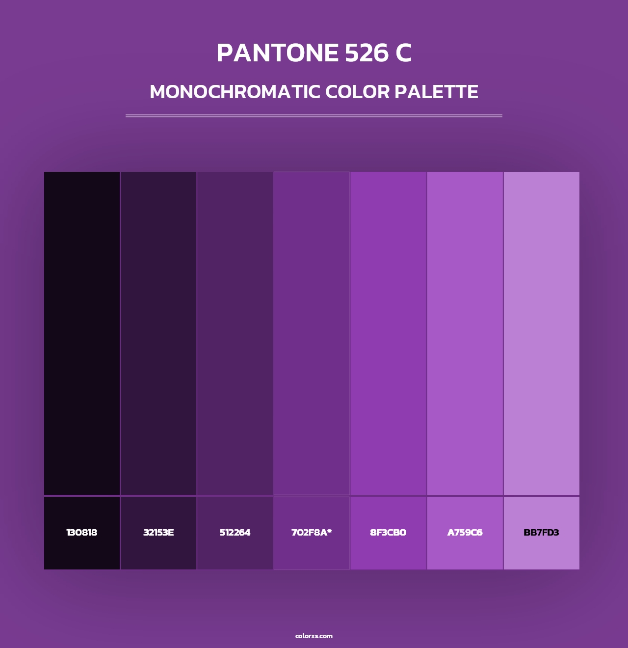 PANTONE 526 C - Monochromatic Color Palette