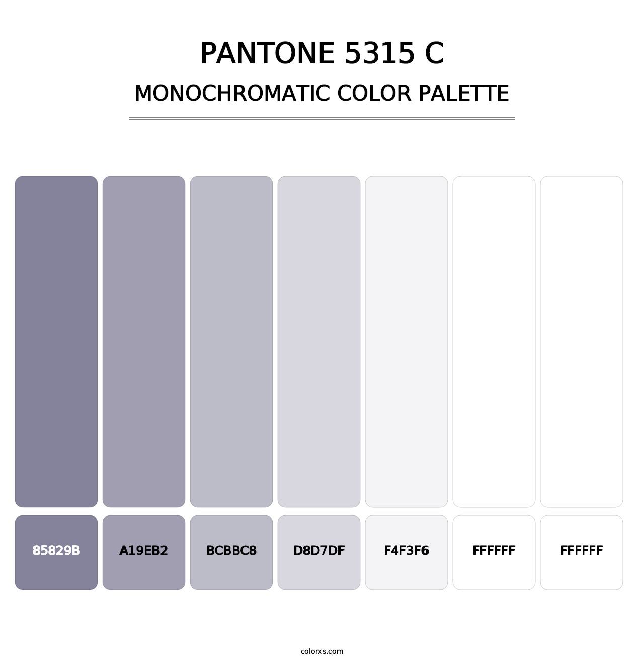 PANTONE 5315 C - Monochromatic Color Palette
